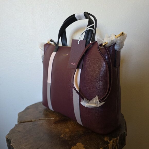 Radley London Waterloo Way Zip-Top Satchel Bag Merlot Burgundy Leather NWT - Picture 12 of 16